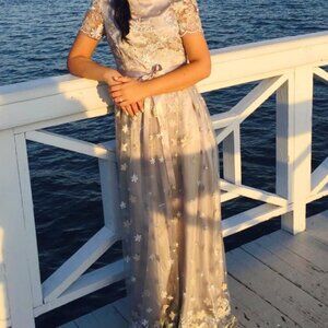 Grey/Silver Tahari ASL Gown